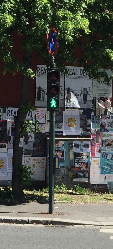 Rød mann blir grønn.