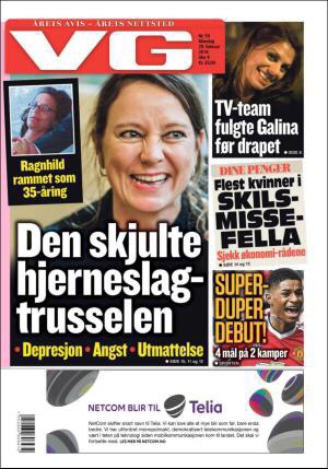 Forsidepike i VG, mandag 29. februar