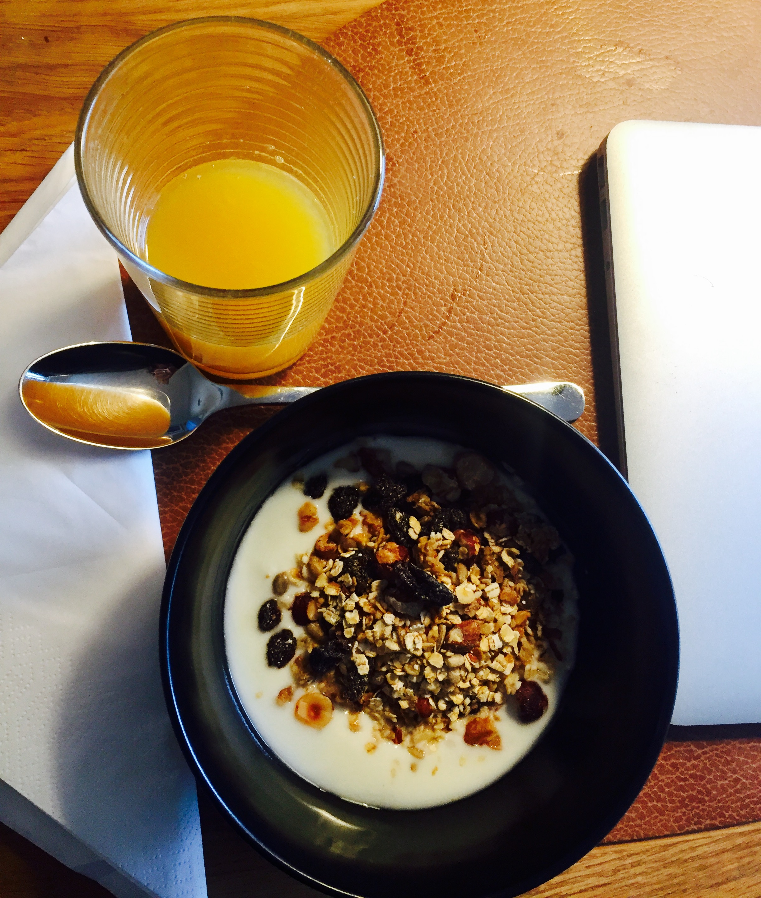 Hjemmelaget Granola med naturell yoghurt er nam-nam til frokost. I dag var det dessverre siste ladning, og siden ovnen inntil videre er ødelagt, så får jeg ikke laget ny på en stund.